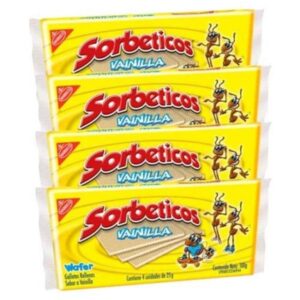Galletas Wafer Rellenas de Vainilla Sorbeticos 4 unidades
